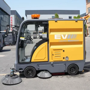 Battery Sweeper with Double Brushes and Vacuuming for Roads and Workshops