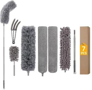 Bendable Microfiber Collector Duster Kit with Telescopic Handle for Home and Car Cleaning