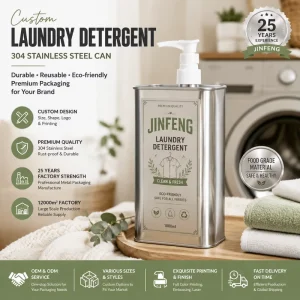 Best Selling 304 Stainless Steel Pump Dispenser Modern Refillable Laundry Detergent Bottle for Global Market