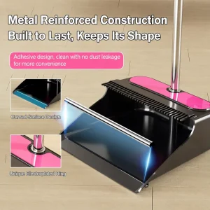 Best Selling Cleaning Tools Combo Unique Electroplated Ring Aesthetic for Pet Owner Household Foldable Professional Sweeping Kit