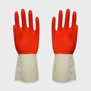 Bi-Color Household Dishwashing Cleaning Gloves