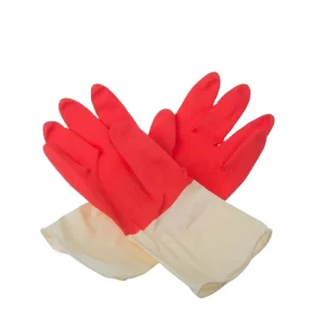 Bi-Color Thin Latex Rubber Household Cleaning Gloves, Sizes S-XL