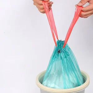 Bioborn Heavy Duty Leak Proof Drawstring Garbage Bags PE Offset Printed Customizable for Home Office Retail Packaging Use