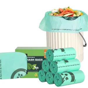 Biodegradable 1.2 Gallon Fragrance-Free Compostable Garbage Bags on Roll for Kitchen Bathroom