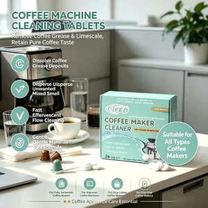 Biodegradable Coffee Machine Descaling Tablets Eco Espresso Maker Cleaner Natural Formula