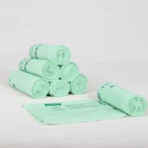 Biodegradable Compostable Heavy Duty PBAT Corn Starch Zip Lock Trash Bags 45x50cm Household Disposable Kitchen Storage Cleaning