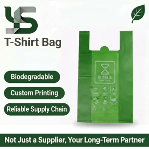 Biodegradable Compostable T-Shirt Bags with Gravure Printing, High-Toughness Food Grade Fruit and Vegetable Supermarket Bags