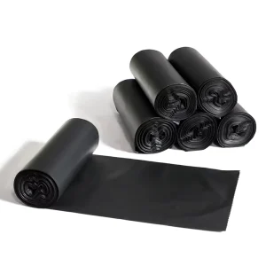Biodegradable Corn Starch Colored Side Gusset Garbage Trash Bags with Embossing Black 6L 50L