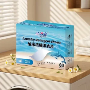 Biodegradable Disposable Concentrated Laundry Detergent Sheets Enzymes Formula High Foam Natural Fragrance Remove Sweat Odours