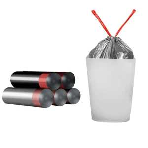 Biodegradable Drawstring Plastic Trash Bags on Roll