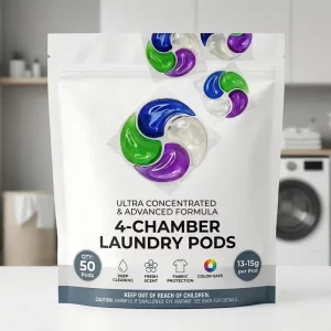 Biodegradable Eco Friendly Laundry Pods 13 15g Strong Cleaning Power Anti Bacterial Tough Decontamination Color Protection