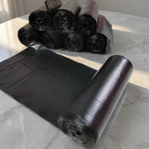Biodegradable Eco-Friendly PE Drawstring Plastic Garbage Bags on Rolls with Logo on Sale