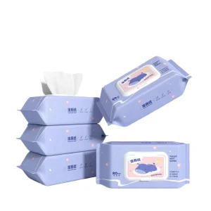 Biodegradable Flushable Feminine Cotton Wet Wipes for Women Gentle Toilet Cleaning Travel Packs 15x20cm