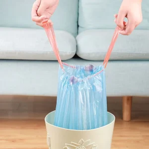 Biodegradable Gravure Printed Garbage Bag Liner 19 x 21 Drawstring Trash Bag