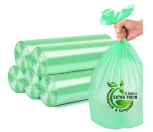 Biodegradable HDPE Garbage Bags with Gravure Printing and Flexiloop Handle for Kitchen Use