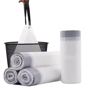 Biodegradable LDPE Handle Trash Bags, 4-18 Gallon, Large Size, Printed