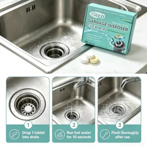 Biodegradable Lemon-Scented Garbage Disposal Cleaning Tablets