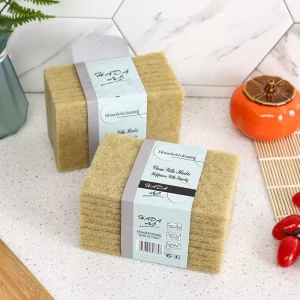 Biodegradable Non-Scratch Sisal Cleaning Scrub Pads Eco-Friendly Natural Kitchen Scrubbers