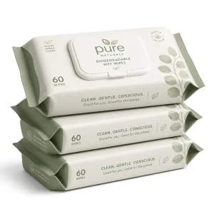 Biodegradable Organic Bamboo Baby Wipes, 99% Pure Water, Sensitive Skin