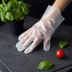 Biodegradable PBAT PLA Starch Gloves for Restaurants and Catering Flexible Powder-Free