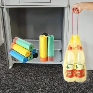 Biodegradable PE Plastic Drawstring Trash Bin Liner for Household Kitchen Car and Office Use