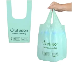 Biodegradable PLA T Shirt Bag Compostable Garbage Trash Bags for Household Use Eco Friendly Waste Management