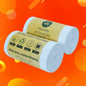 Biodegradable PSM Starch Based Household Garbage Bag Thickened Flat Mouth Kitchen Cleaning Bag Supports Customization