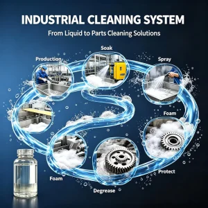 Biodegradable Water-Based Industrial Cleaner and Degreaser for Metal Parts, Oil, and Grease Removal
