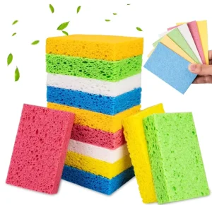 Biodegradable Wood Pulp Cellulose Sponge Kitchen Dish Cloth Custom Printing High-Absorbency Scouring Pad