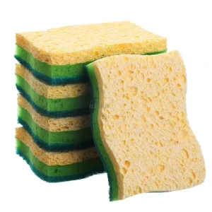 Biodegradable Wood Pulp Cellulose Sponge Non-Scratch Kitchen Scrubber Compostable Scouring Pad