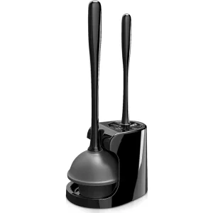 Black Bathroom WC Toilet Bowl Brush and Plunger Combo Premium Cleaning Brushes Eco friendly Toilet Plunger Set