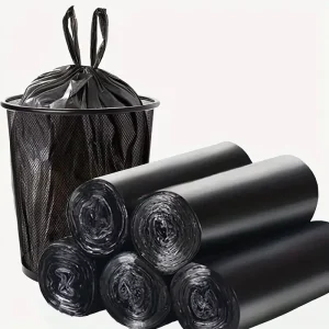Black Biodegradable HDPE Disposable Garbage Bag Durable Handheld Vest Handle Kitchen Bedroom Toilet Household Supermarket