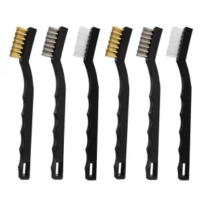 Black Detailing Brush Mini Wire Brush Set Stainless Steel Nylon Brass Polishing Cleaning Rust Remove Brushes Metal Tools