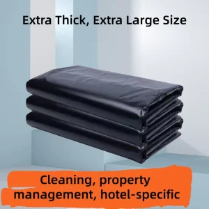 Black Disposable HDPE Heavy Duty Flat Top Trash Bags for Pillow and Household Use