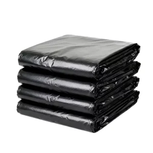 Black Durable Plastic Bin Liners with Gravure Printing for Household Use