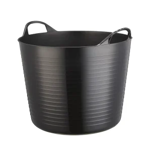Black Durable Plastic Round Bucket