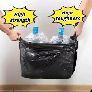 Black HDPE Heavy Duty Disposable Heat Resistant Tear Resistant Leak Proof Trash Bags for Household Pillow and Tableware Use
