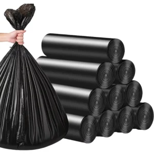 Black Heavy Duty Disposable Garbage Bag Roll Trash Plastic Garbage Bag Recycled Garbage Bag