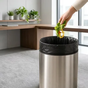 Black Industrial Extra-Thick Leakproof Trash Bags for Yard, Garden, and Construction Waste