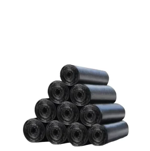Black LDPE Side Gusset Bag Liner Heavy Duty Bin Liner with Embossing Contractors’ Trash Garbage Bag Liner from China