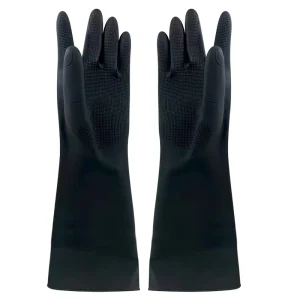Black Latex Waterproof Oil-Resistant Reusable Household Cleaning Gloves