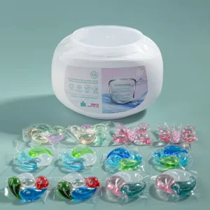 Black Laundry Detergent Pods with Gel and Powder Capsules for Kitchen and Apparel Use