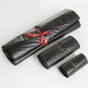 Black PE Courier Bags, Smooth Poly Storage Envelope Mailing Bags with Self-Adhesive Seal, Eco-Friendly Folding Plastic