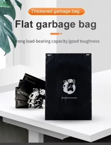 Black PE Flat Garbage Bag Thickened Heavy Duty Trash Bag Custom Size Leak Proof for Kitchen Factory Direct OEM