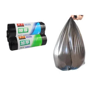 Black Plastic Large Heavy Duty Biodegradable Garbage Bags with Valve and Spout Top Whole Roll Garbage Bin Liners