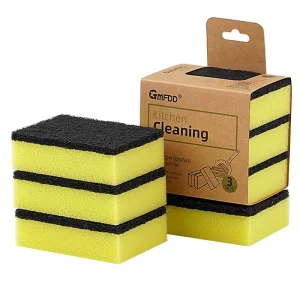Black Scouring Pads with Yellow Cleaning Sponge