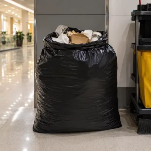 Black Thickened Heavy-Duty Heat-Seal Waterproof Contractor Trash Bags 32 x 38