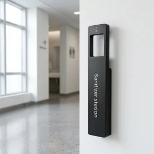 Black Wall Mounted Automatic Sensor Alcohol Spray Hand Sanitizer Dispenser Touchless Infrared Hand Disinfector