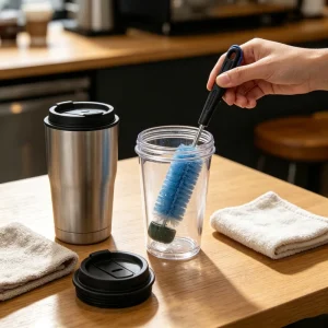 Blue Bottle Brush with Thick PP Bristles for Baby Bottles, Sports Water Cups, Glasses, and Vases