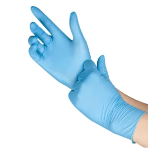 Blue Disposable Powder-Free Nitrile Gloves for Food Handling and Household Cleaning